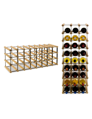 Stojak na 24 Butelek Szklanych/ PET — RW-8/ 8x3 — Surowy