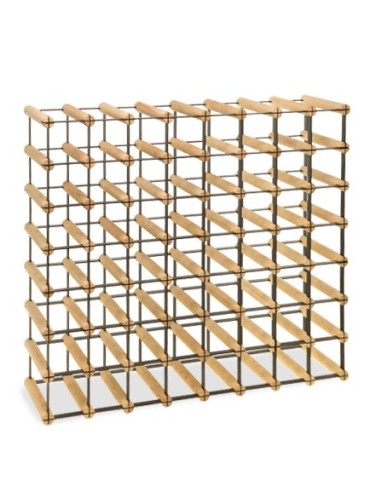 Regały - Stojak na 56 Butelek Szklanych/ PET — RW-8/ 8x7 — Surowy - product 2