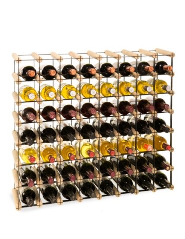 Regały - Stojak na 56 Butelek Szklanych/ PET — RW-8/ 8x7 — Surowy - product 6