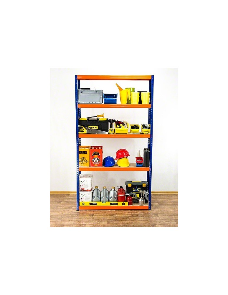 Regały - Regał Helios 213x090x50 cm 5 półek/275kg Czarno-Pomarańczowy - produkt b2b.wamar.biz 3