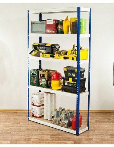 Regały - Regał Helios 213x090x50 cm 5 półek/275kg Czarno-Pomarańczowy - produkt 5