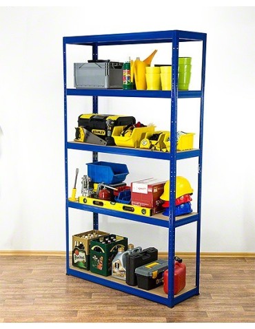 Regały - Regał Helios 213x090x50 cm 5 półek/275kg Czarno-Pomarańczowy - produkt 8