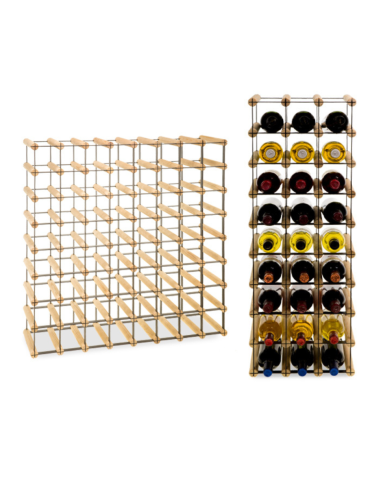 Stojak na 64 Butelki Szklane/ PET — RW-8/ 8x8 — Surowy