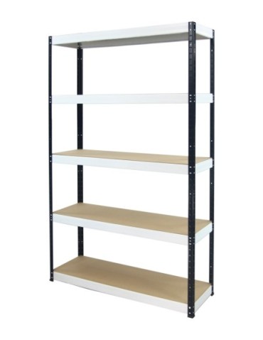Regały - Regał Helios 213x090x50 cm 5 półek/275kg Czarno-Pomarańczowy - produkt 12