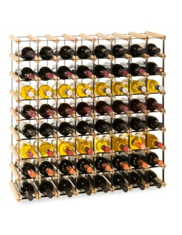 Regały - Stojak na 64 Butelki Szklane/ PET — RW-8/ 8x8 — Surowy - product 6