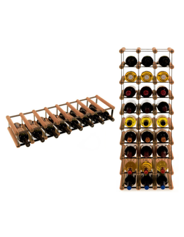 Stojak na 8 Butelek Szklanych/ PET — RW-8/ 8x1 — Brązowy