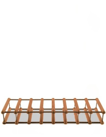 Regały - Stojak na 8 Butelek Szklanych/ PET — RW-8/ 8x1 — Brązowy - product 6