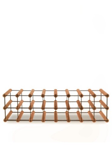 Regały - Stojak na 16 Butelek Szklanych/ PET — RW-8/ 8x2 — Brązowy - product 2