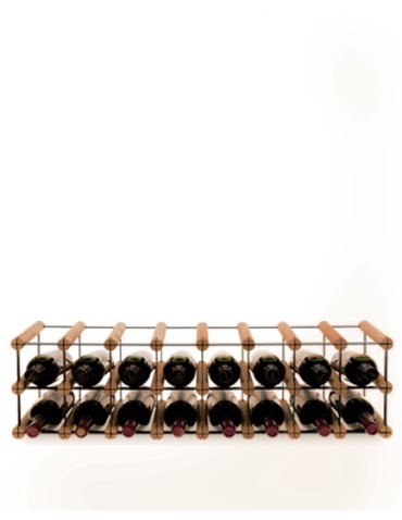 Regały - Stojak na 16 Butelek Szklanych/ PET — RW-8/ 8x2 — Brązowy - product 4