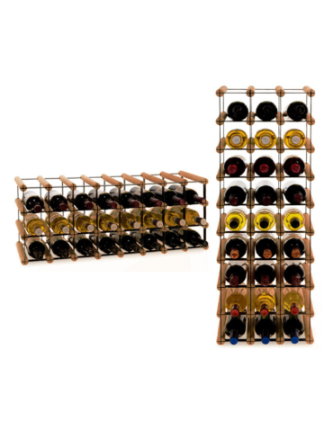 Stojak na 24 Butelek Szklanych/ PET — RW-8/ 8x3 — Brązowy