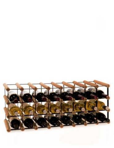 Regały - Stojak na 24 Butelek Szklanych/ PET — RW-8/ 8x3 — Brązowy - product 4