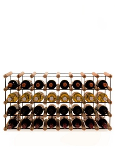 Regały - Stojak na 32 Butelki Szklane/ PET — RW-8/ 8x4 — Brązowy - product 5