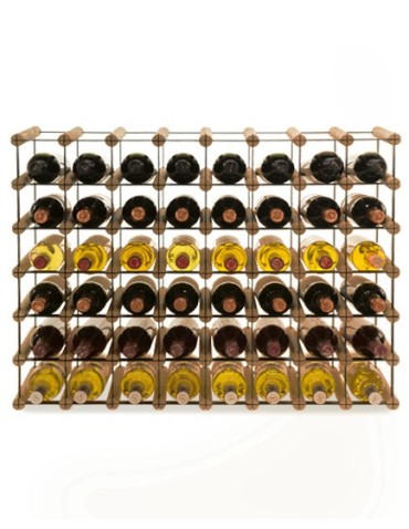 Regały - Stojak na 48 Butelek Szklanych/ PET — RW-8/ 8x6 — Brązowy - product 5