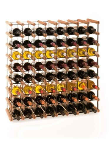 Regały - Stojak na 64 Butelki Szklane/ PET — RW-8/ 8x8 — Brązowy - product 4