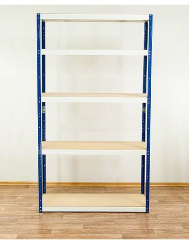 Regały - Regał Helios 196x110x50 cm 5 półek/350kg Biało-Niebieski - product 4