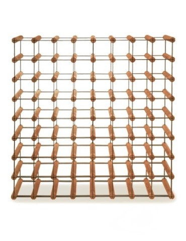 Regały - Stojak na 64 Butelki Szklane/ PET — RW-8/ 8x8 — Brązowy - product 6