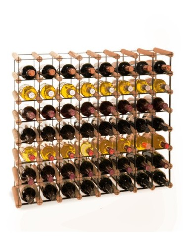 Regały - Stojak na 56 Butelek Szklanych/ PET — RW-8/ 8x7 — Brązowy - product 2