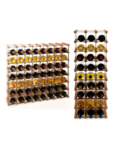 Stojak na 56 Butelek Szklanych/ PET — RW-8/ 8x7 — Brązowy