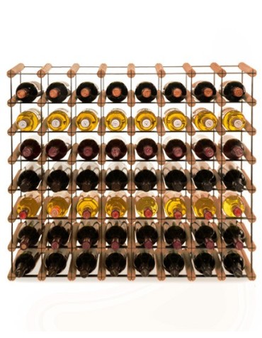 Regały - Stojak na 56 Butelek Szklanych/ PET — RW-8/ 8x7 — Brązowy - product 5