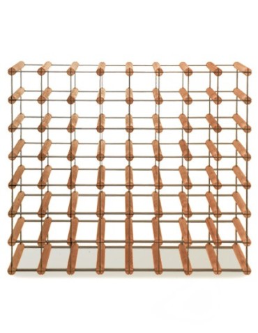 Regały - Stojak na 56 Butelek Szklanych/ PET — RW-8/ 8x7 — Brązowy - product 6