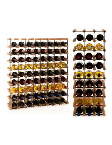 Stojak na 72 Butelki Szklane/ PET — RW-8/ 8x9 — Brązowy