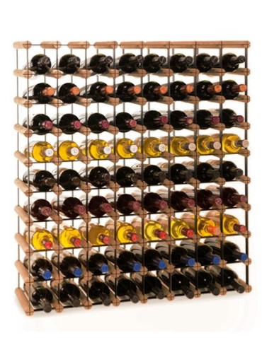 Regały - Stojak na 72 Butelki Szklane/ PET — RW-8/ 8x9 — Brązowy - produkt 4