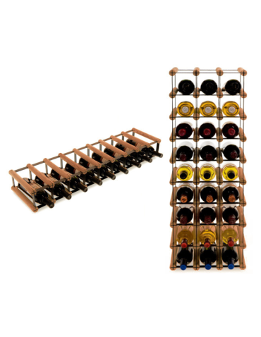 Stojak na 9 Butelek Szklanych/ PET — RW-8/ 9x1 — Brązowy