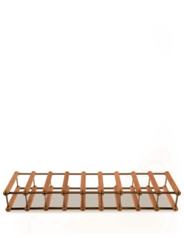 Regały - Stojak na 9 Butelek Szklanych/ PET — RW-8/ 9x1 — Brązowy - produkt 6