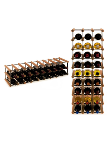 Stojak na 18 Butelek Szklanych/ PET — RW-8/ 9x2 — Brązowy