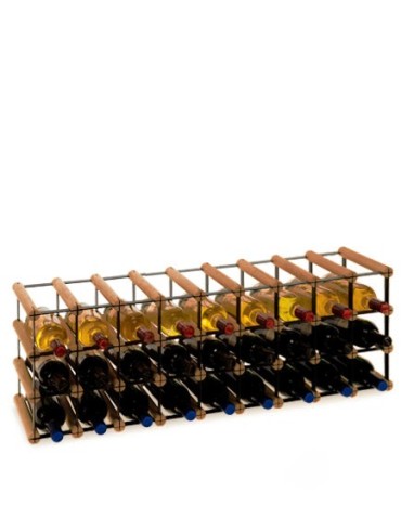Regały - Stojak na 27 Butelek Szklanych/ PET — RW-8/ 9x3 — Brązowy - product 4
