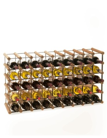 Regały - Stojak na 45 Butelek Szklanych/ PET — RW-8/ 9x5 — Brązowy - product 4