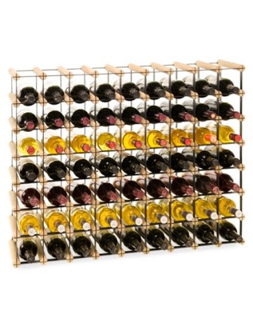 Regały - Stojak na 63 Butelki Szklane/ PET — RW-8/ 9x7 — Naturalny - product 6