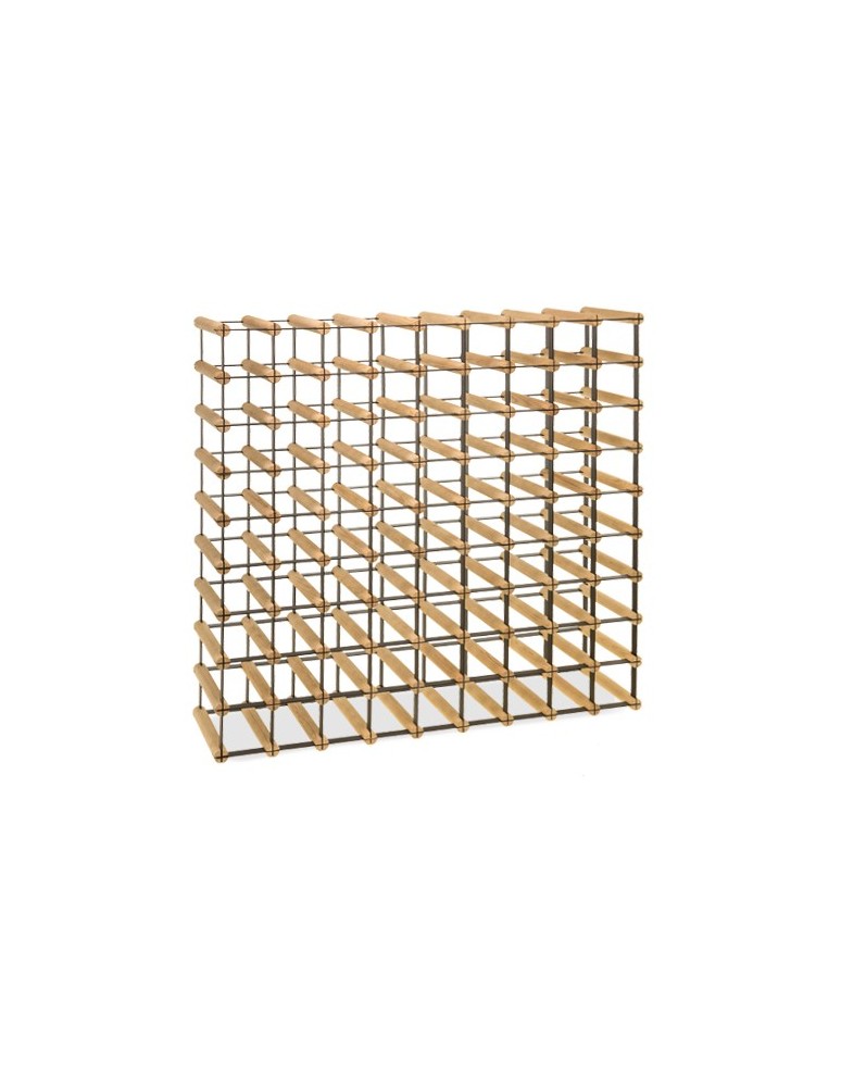 Regały - Stojak na 81 Butelek Szklanych/ PET — RW-8/ 9x9 — Naturalny - produkt b2b.wamar.biz 2