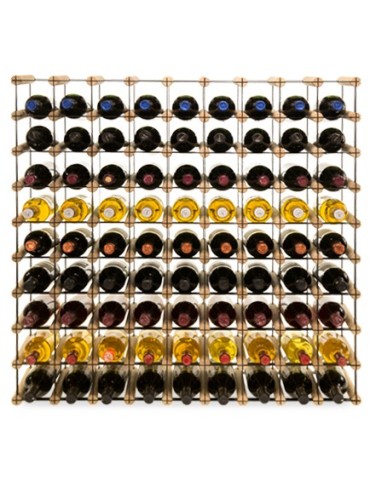 Regały - Stojak na 81 Butelek Szklanych/ PET — RW-8/ 9x9 — Naturalny - produkt 4