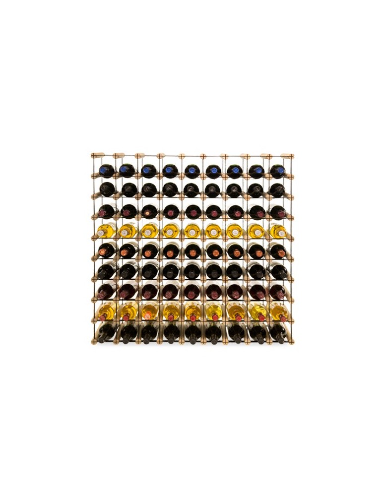 Regały - Stojak na 81 Butelek Szklanych/ PET — RW-8/ 9x9 — Naturalny - produkt b2b.wamar.biz 4