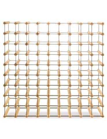 Regały - Stojak na 81 Butelek Szklanych/ PET — RW-8/ 9x9 — Naturalny - produkt 5