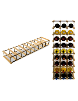 Stojak na 9 Butelek Szklanych/ PET — RW-8/ 9x1 — Naturalny