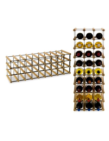 Regały - Stojak na 27 Butelek Szklanych/ PET — RW-8/ 9x3 — Naturalny - product 1