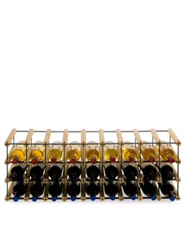 Regały - Stojak na 27 Butelek Szklanych/ PET — RW-8/ 9x3 — Naturalny - product 4