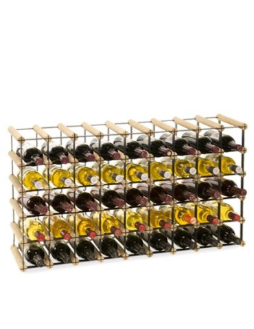 Regały - Stojak na 45 Butelek Szklanych/ PET — RW-8/ 9x5 — Naturalny - product 6