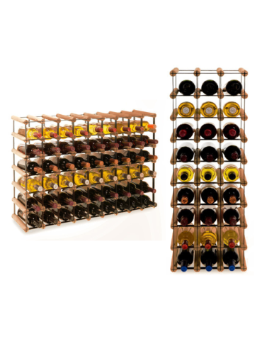 Stojak na 54 Butelki Szklane/ PET — RW-8/ 9x6 — Brązowy