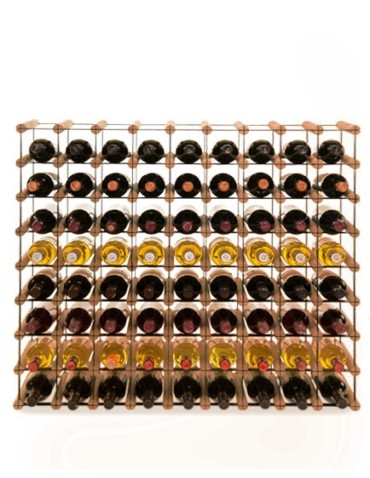 Regały - Stojak na 72 Butelki Szklane/ PET — RW-8/ 9x8 — Brązowy - product 5