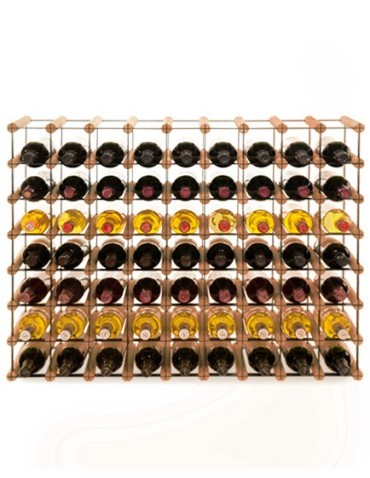 Regały - Stojak na 63 Butelki Szklane i PET — RW-8/ 9x7 — Brązowy - product 5