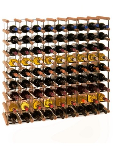 Regały - Stojak na 81 Butelek Szklanych i PET — RW-8/ 9x9 — Brązowy - product 4