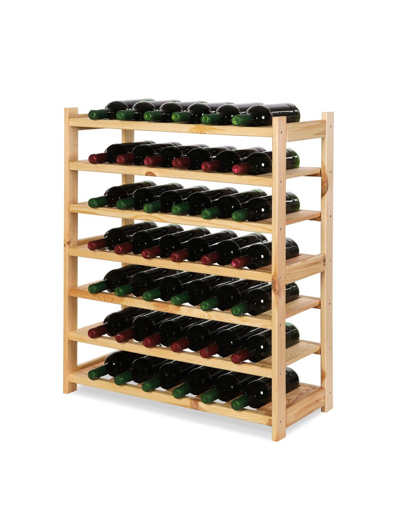 Regały - Regał drewniany na wino LSR 7 leżni na butelki Naturalny - produkt b2b.wamar.biz 2
