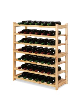 Regał drewniany na wino LSR 7 leżni na butelki Naturalny - product 2