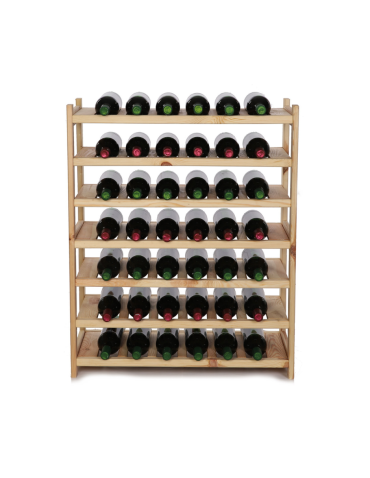 Regał drewniany na wino LSR 7 leżni na butelki Naturalny