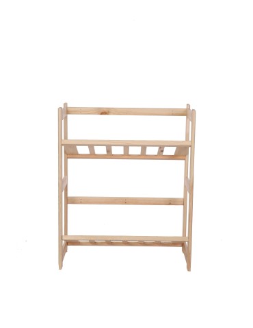 Regały - Regał drewniany na skrzynki LSR 2 półki na skrzynie Naturalny - produkt 5