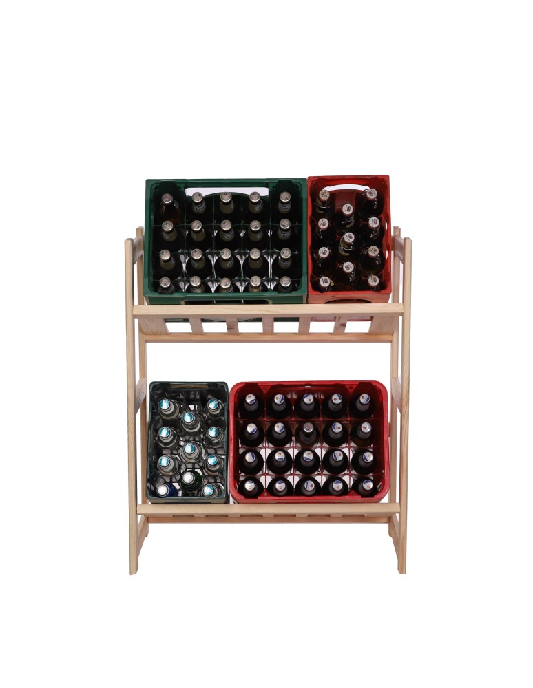 Regały - Regał drewniany na skrzynki LSR 2 półki na skrzynie Naturalny - produkt b2b.wamar.biz 6