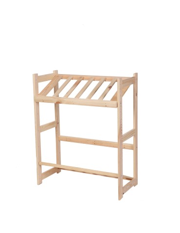 Regały - Regał drewniany na skrzynki LSR 2 półki na skrzynie Naturalny - produkt 8